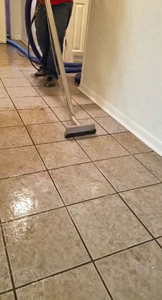 Jeff's Carpet Cleaning cleans tile and grout.